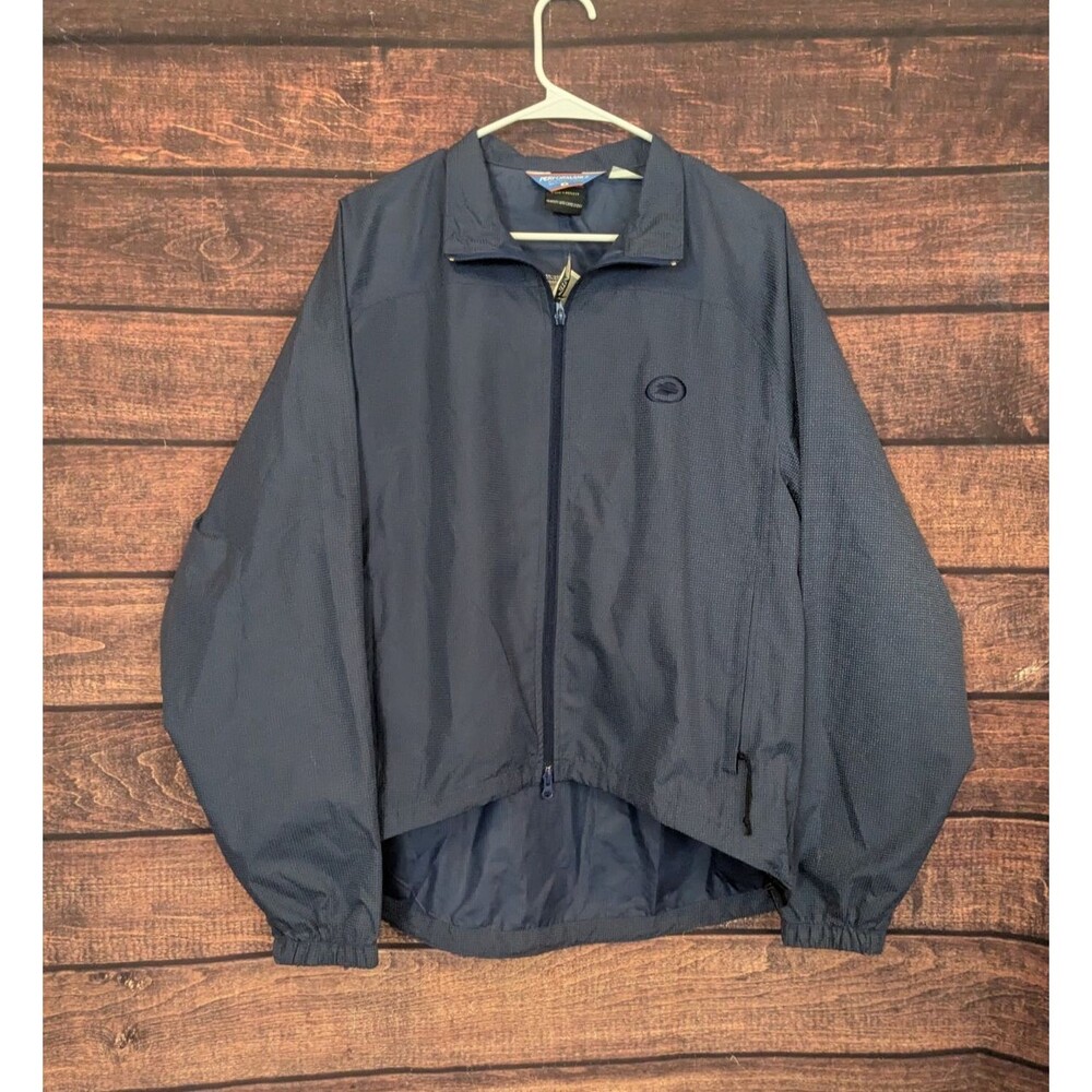 Illuminite Reflective Wear Mens Size L Jacket Cycling Blue Black Full‎ Zipper
